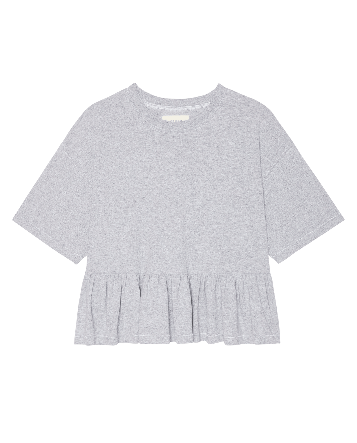The Oversized Ruffle Peplum Tee. -- Heather Grey