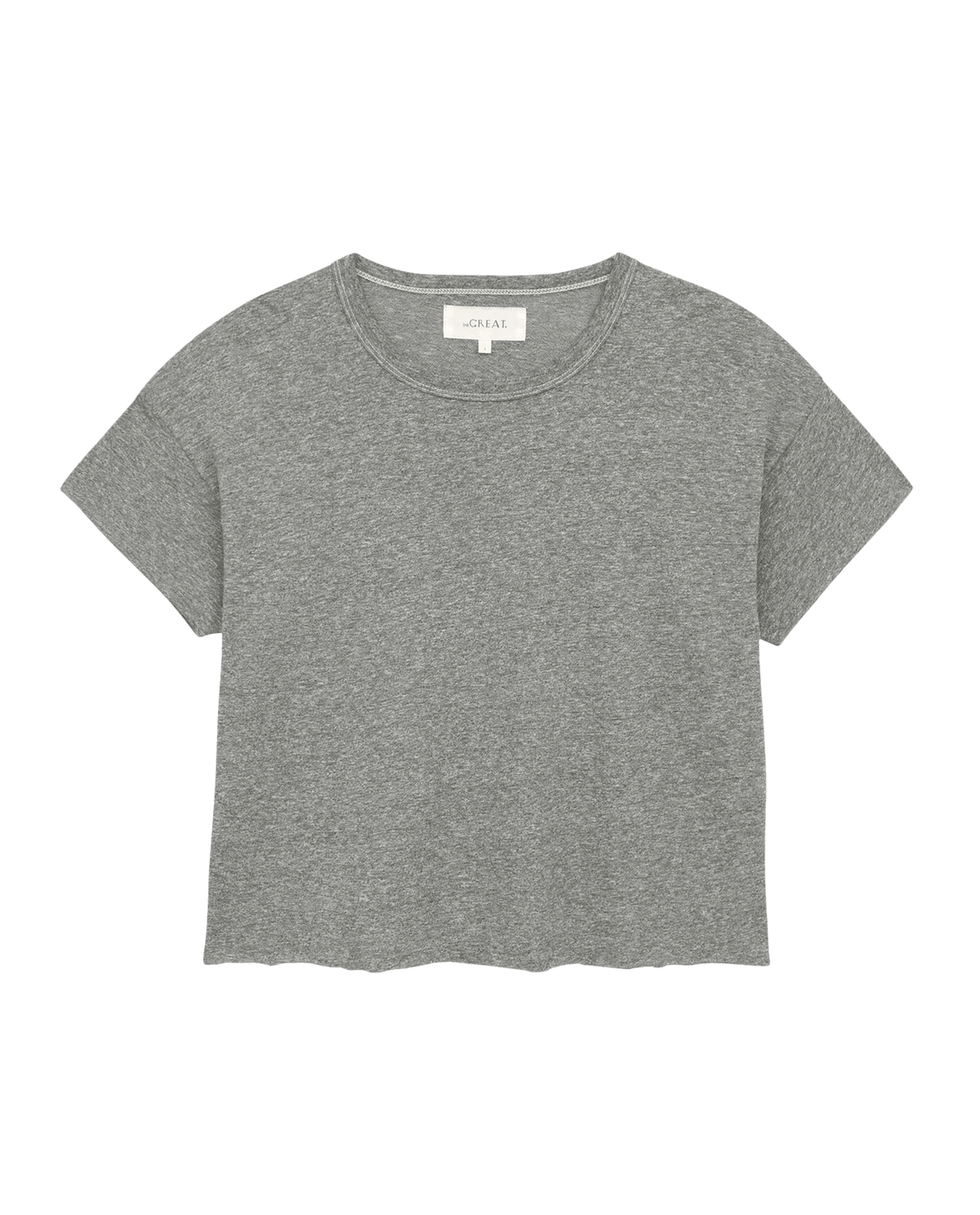 The Crop Tee. Solid -- Heather Grey