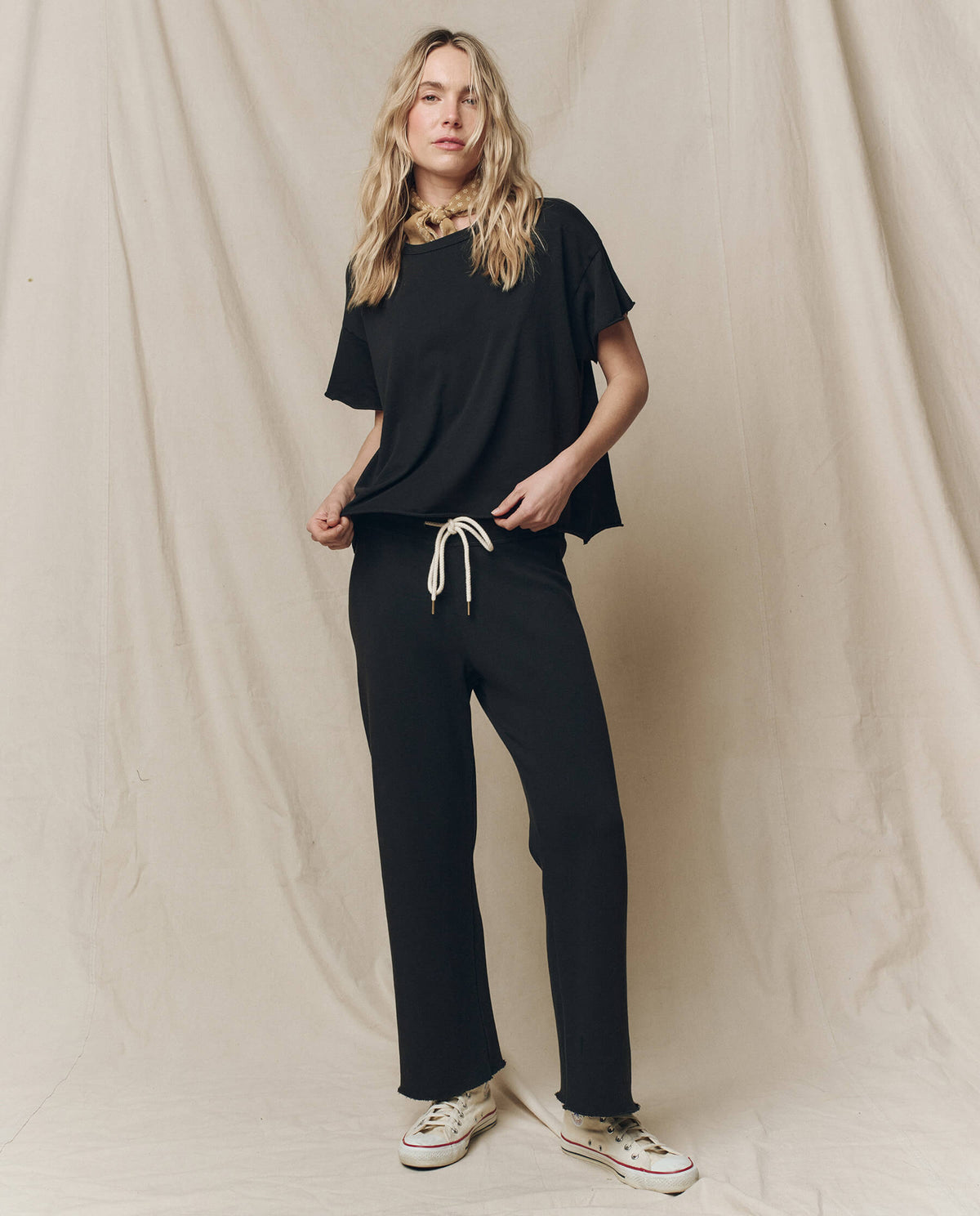 The Crop Tee. Solid -- Almost Black