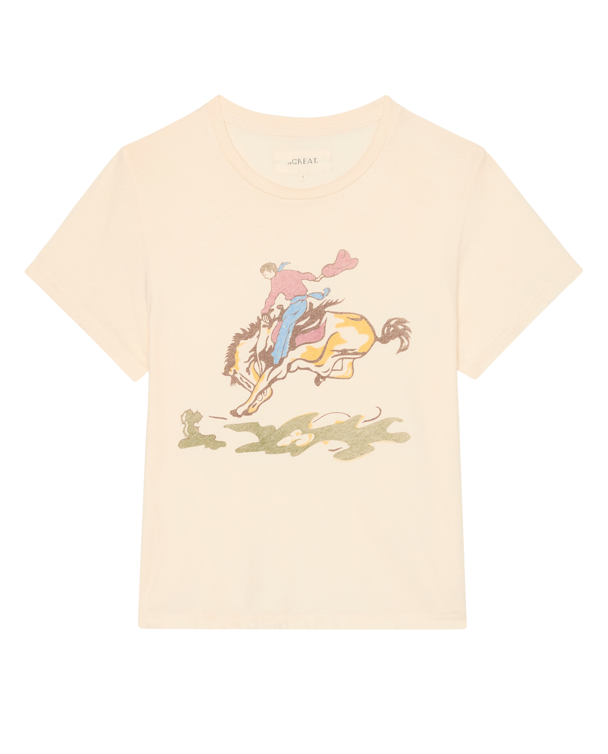 The Little Tee w/ Rider Graphic. -- Washed White